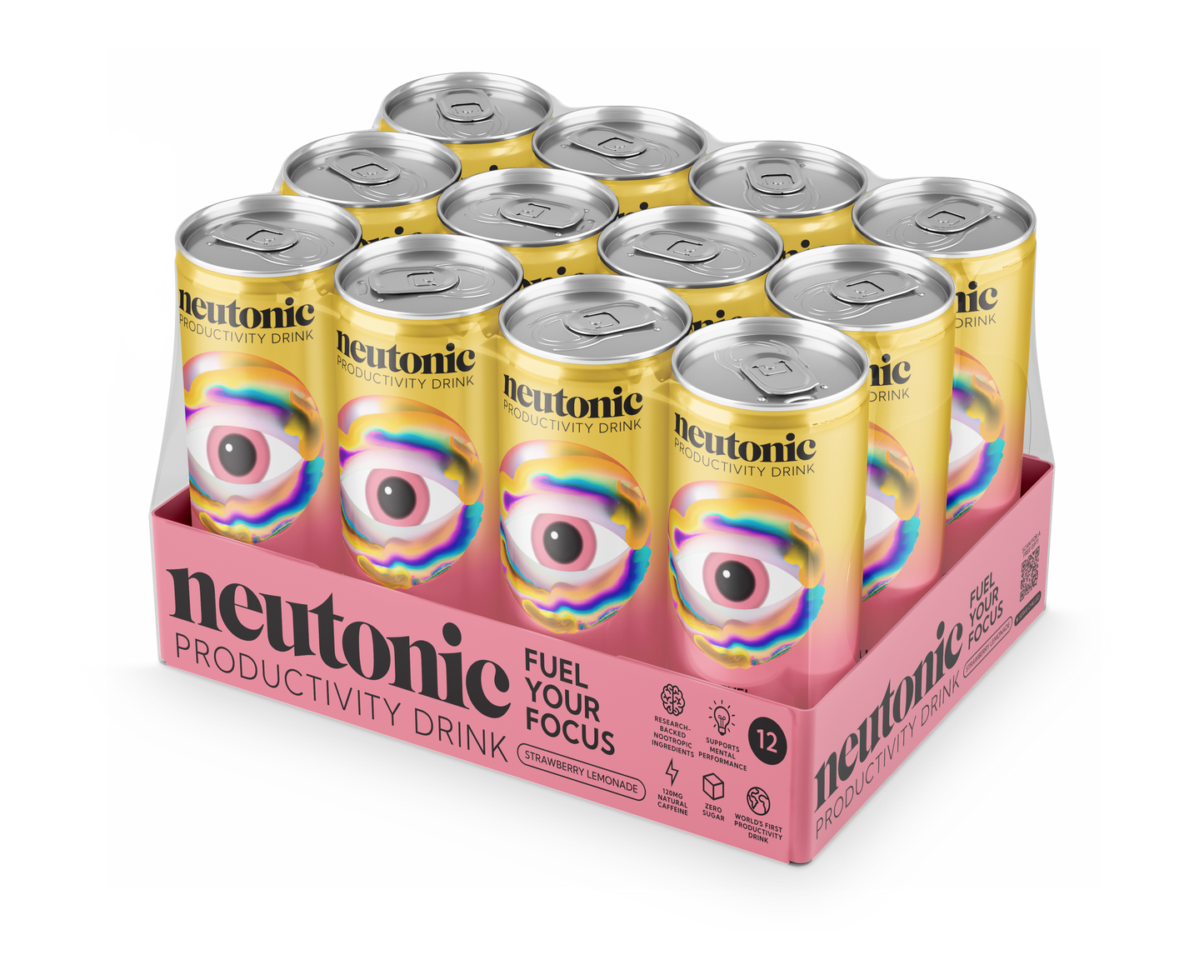 Neutonic Productivity Drink - Strawberry Lemonade - 12 Cans