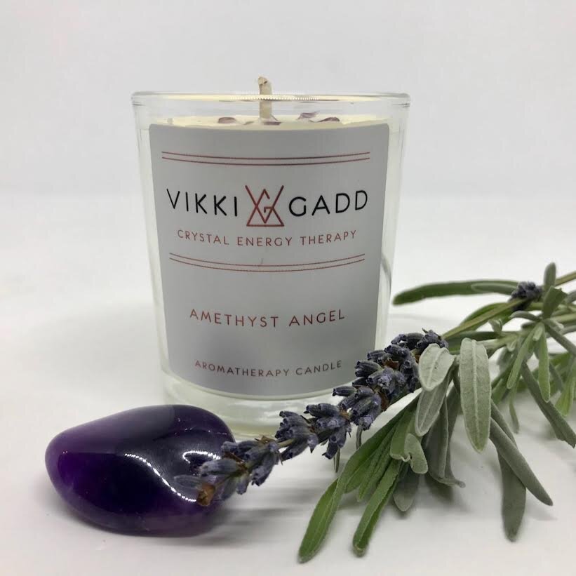 Amethyst Angel Travel Candle